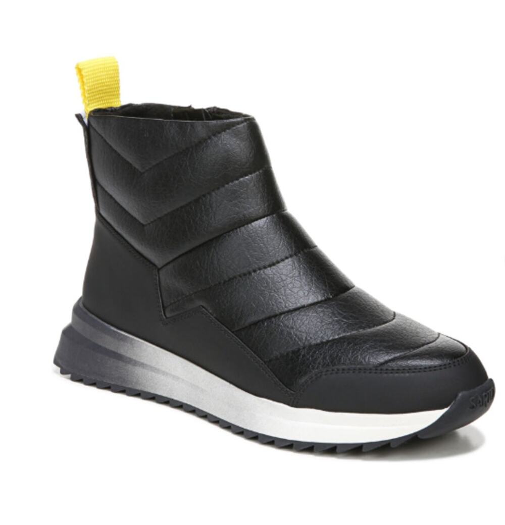 Franco Sarto Womens Alps Winter Boot Size 6.5 Black Leather Water Resistant NWOB